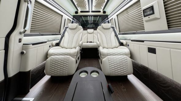 bakersfield 8 passenger sprinter van interior